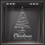 Χριστουγεννιάτικο αυτοκόλλητο MERRY CHRISTMAS TREE 2