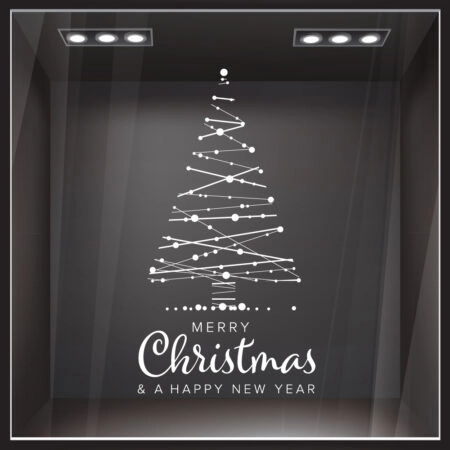 Χριστουγεννιάτικο αυτοκόλλητο MERRY CHRISTMAS TREE 2 - Χριστουγεννιάτικη βιτρίνα Sticky 1