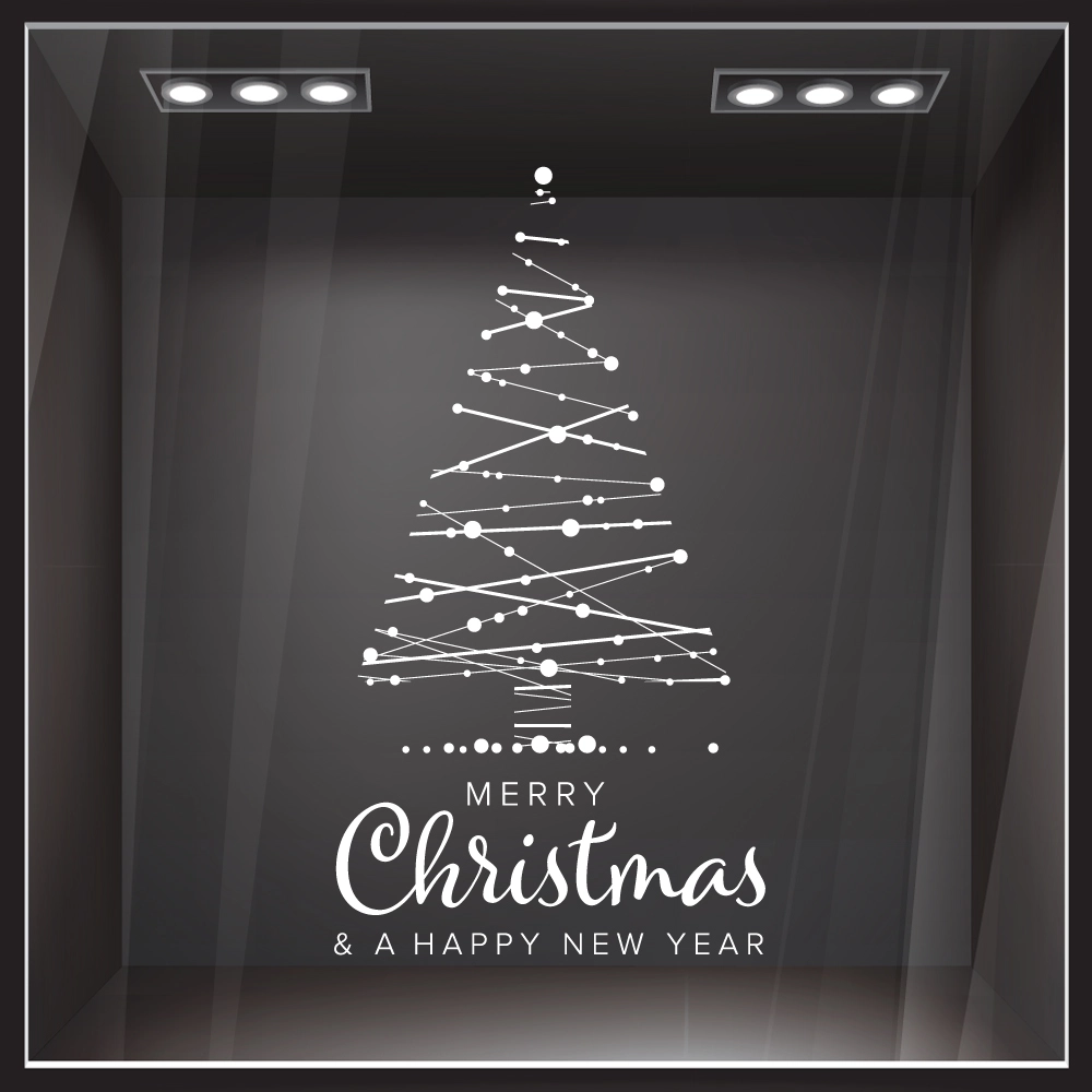 Χριστουγεννιάτικο αυτοκόλλητο MERRY CHRISTMAS TREE 2