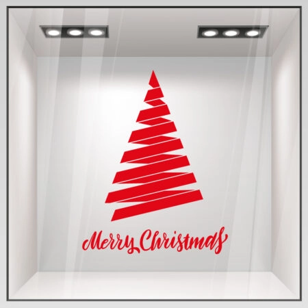 Χριστουγεννιάτικο αυτοκόλλητο MERRY CHRISTMAS TREE - Χριστουγεννιάτικη βιτρίνα