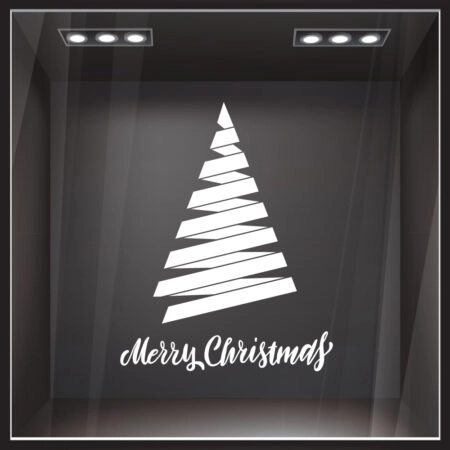 Χριστουγεννιάτικο αυτοκόλλητο MERRY CHRISTMAS TREE - Χριστουγεννιάτικη βιτρίνα Sticky 1