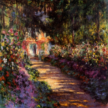 Πίνακας σε καμβά MONET - A PATHWAY IN MONET'S GARDEN GIVERNY - Monet Claude Sticky 10