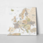 Πίνακας Τετράγωνος PASTEL EUROPE MAP