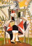 Πινακας σε καμβά PICASSO - FEMME AU JARDIN