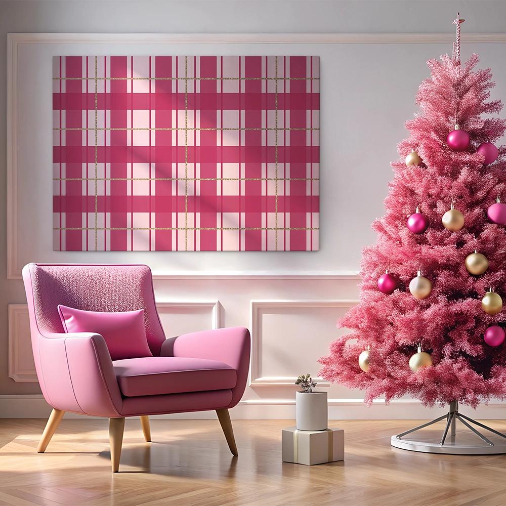 Πινακας σε καμβά PINK CHRISTMAS GIFT PAPER