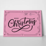Πινακας σε καμβά PINK CHRISTMAS POSTCARD