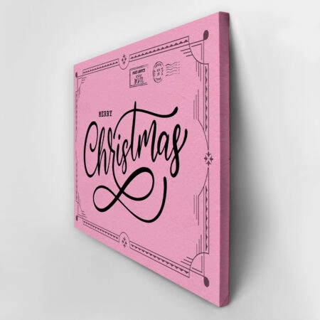 Πινακας σε καμβά PINK CHRISTMAS POSTCARD - Χριστουγεννιάτικοι Πίνακες Sticky 3
