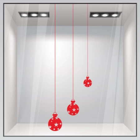 Χριστουγεννιάτικο αυτοκόλλητο XMAS BALLS 2 - Χριστουγεννιάτικη βιτρίνα