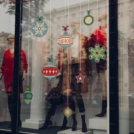 Χριστουγεννιάτικο αυτοκόλλητο XMAS BALLS C1 - Χριστουγεννιάτικη βιτρίνα Sticky 2