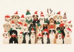 Πινακας σε καμβά XMAS DOGS