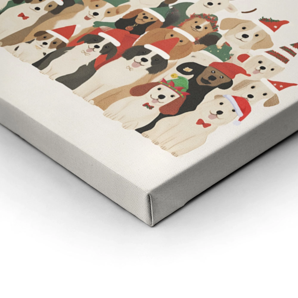 Πινακας σε καμβά XMAS DOGS