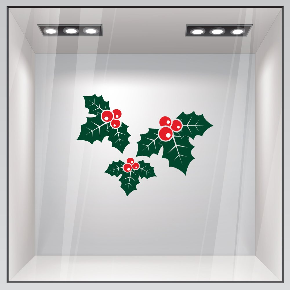 Χριστουγεννιάτικο αυτοκόλλητο XMAS HOLLY BERRIES
