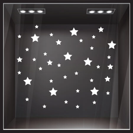 Χριστουγεννιάτικο αυτοκόλλητο XMAS STARS - Χριστουγεννιάτικη βιτρίνα Sticky 2