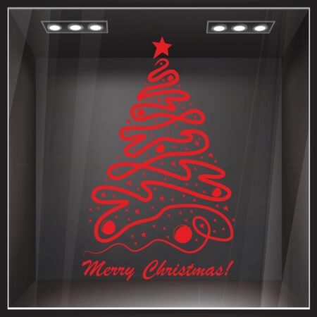 Χριστουγεννιάτικο αυτοκόλλητο XMAS TREE 2 - Χριστουγεννιάτικη βιτρίνα