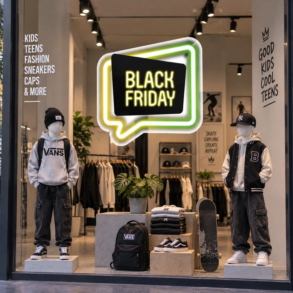 Αυτοκολλητο Εκπτωσεων BLACK FRIDAY NEON 1