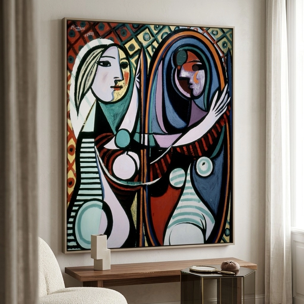 Πινακας σε καμβά PICASSO - GIRL BEFORE A MIRROR