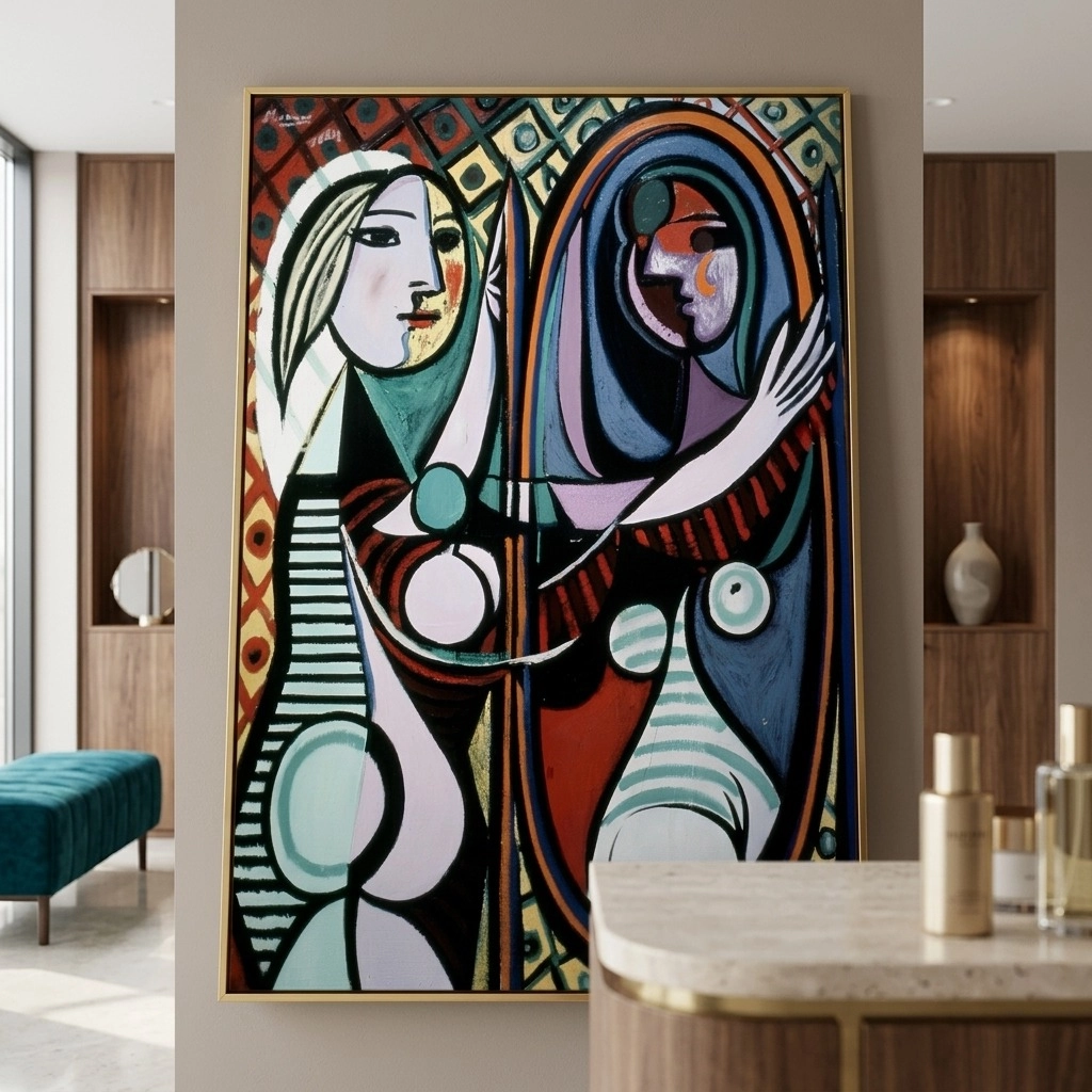 Πινακας σε καμβά PICASSO - GIRL BEFORE A MIRROR