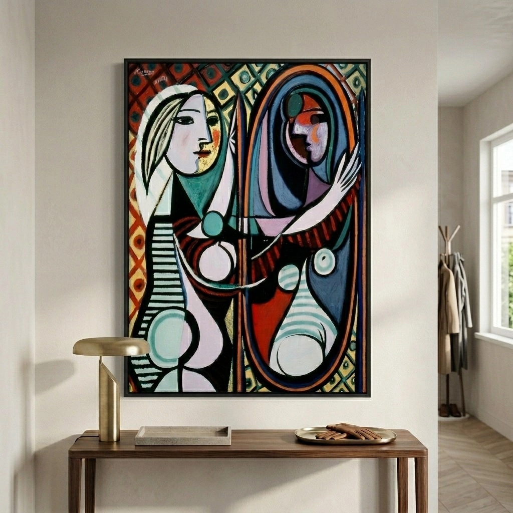 Πινακας σε καμβά PICASSO - GIRL BEFORE A MIRROR