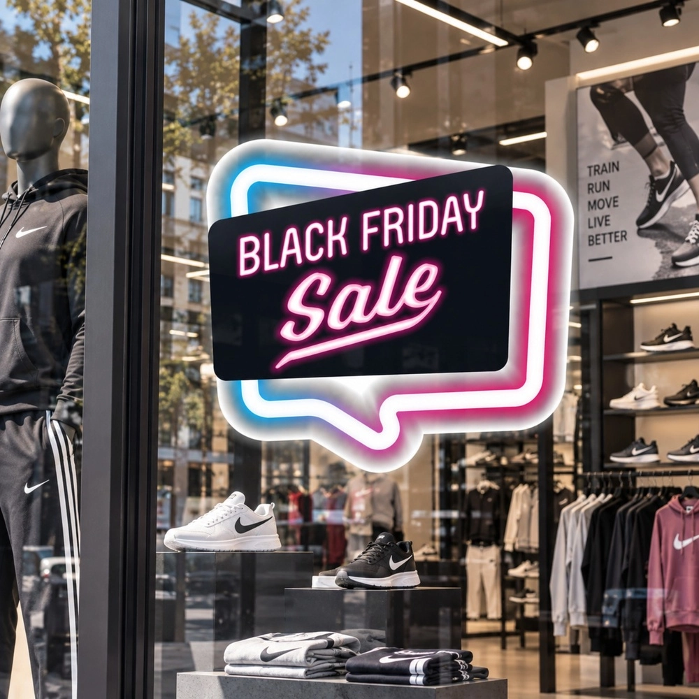 Αυτοκολλητο Εκπτωσεων BLACK FRIDAY NEON 2