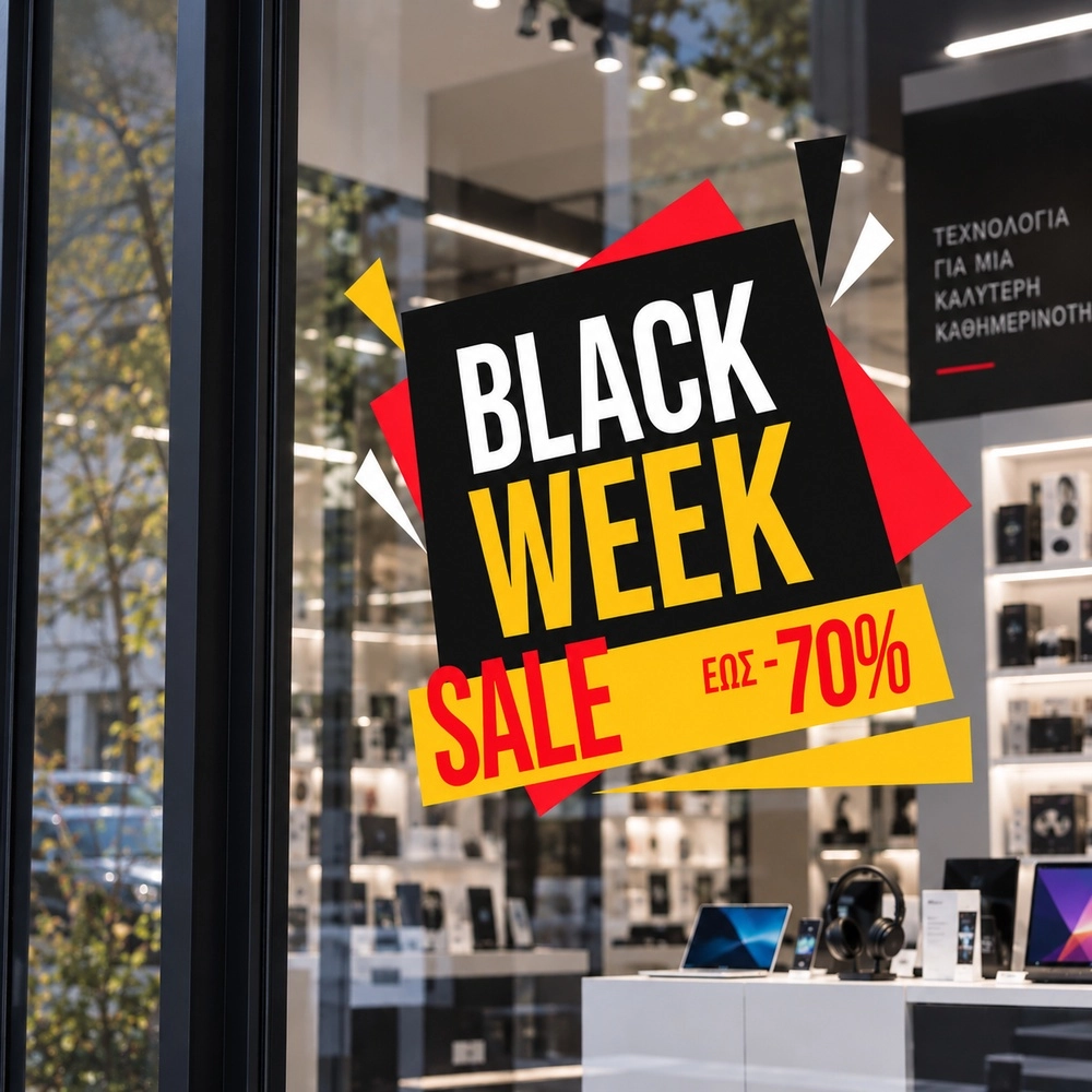 Αυτοκολλητο Εκπτωσεων BLACK FRIDAY WEEK 2