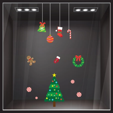 Χριστουγεννιάτικο αυτοκόλλητο XMAS SET C1 - Χριστουγεννιάτικη βιτρίνα