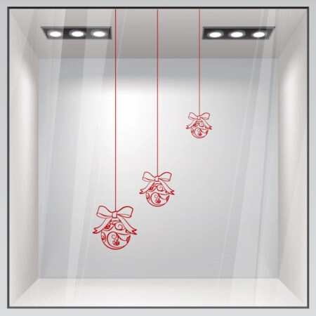 Χριστουγεννιάτικο αυτοκόλλητο XMAS BALLS 1 - Χριστουγεννιάτικη βιτρίνα