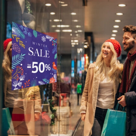 Αυτοκoλλητο Εκπτωσεων WINTER SALE DARK BLUE - Αυτοκόλλητα εκπτώσεων Sticky 1