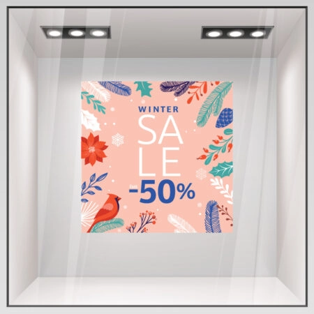 Αυτοκoλλητο Εκπτωσεων WINTER SALE PINK - Αυτοκόλλητα εκπτώσεων