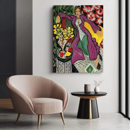 Πινακας σε καμβά MATISSE - WOMAN IN PURPLE COAT - Henri Matisse