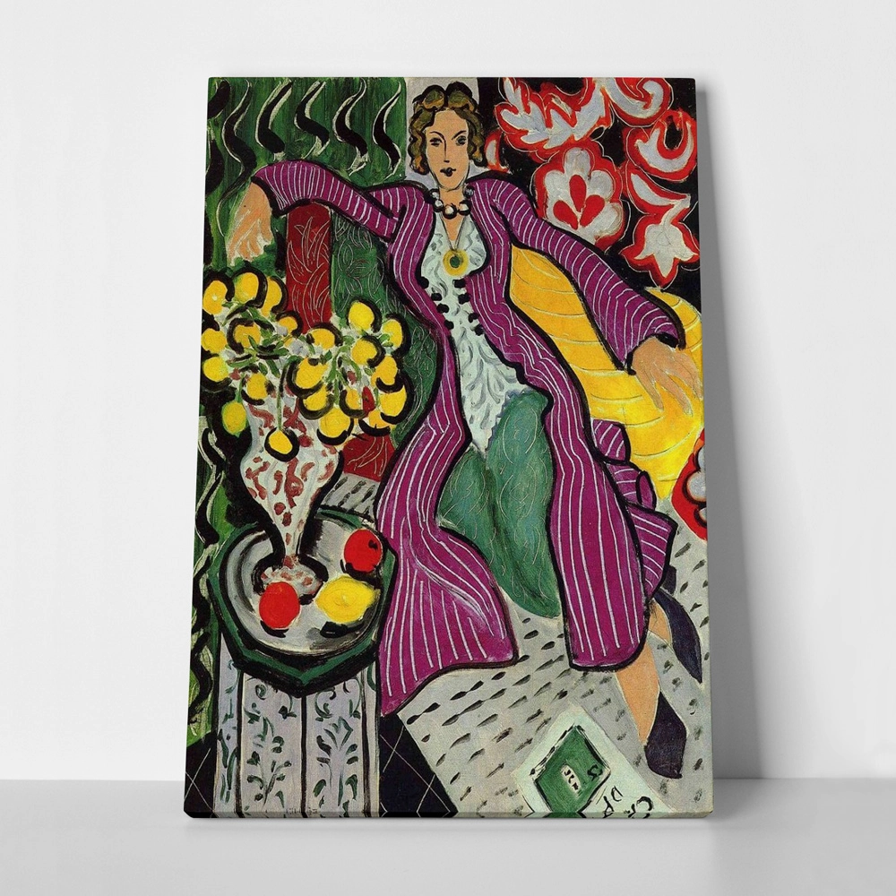 Πινακας σε καμβά MATISSE - WOMAN IN PURPLE COAT