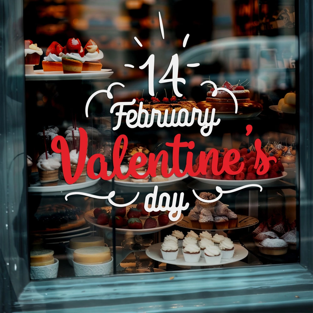 Αυτοκoλλητο Βιτρίνας 14 FEBRUARY