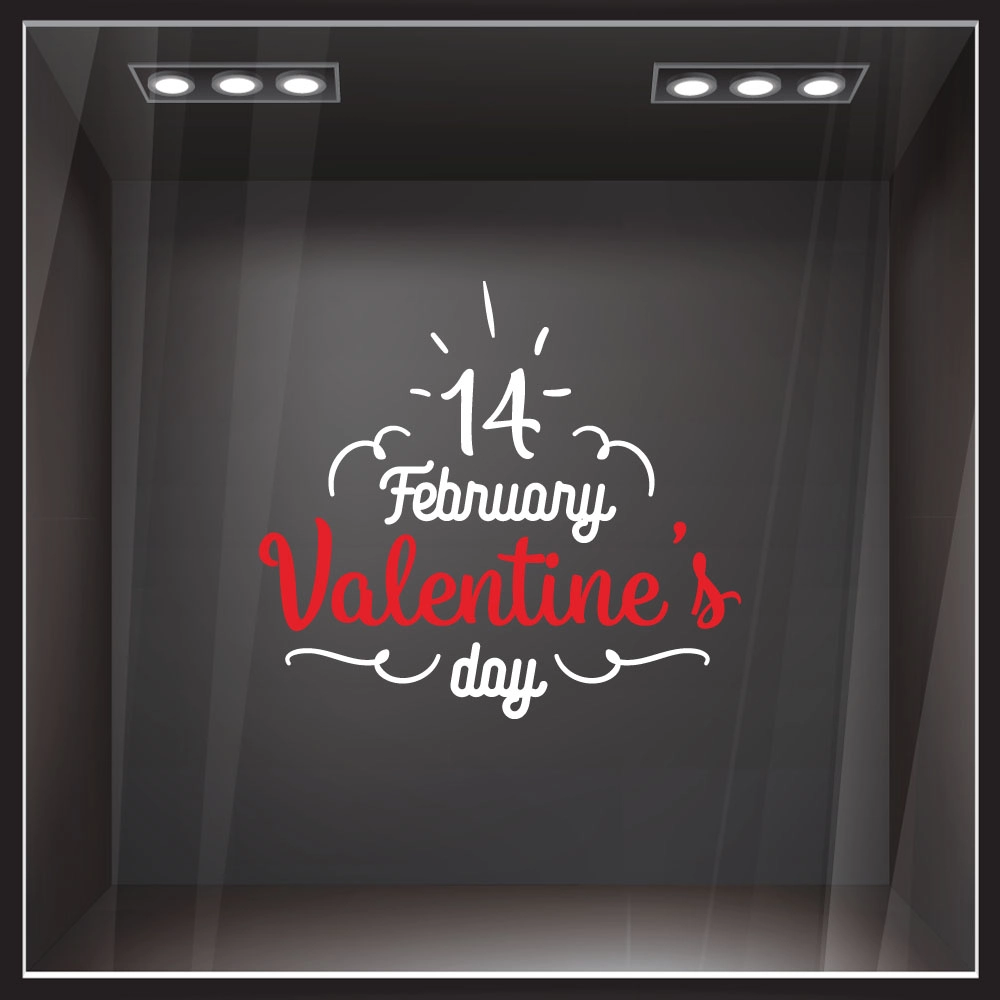 Αυτοκoλλητο Βιτρίνας 14 FEBRUARY