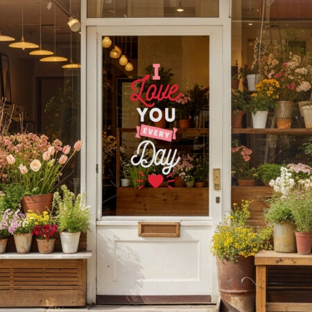 Αυτοκoλλητο Βιτρίνας I LOVE YOU EVERY DAY - Αγίου Βαλεντίνου Sticky 1