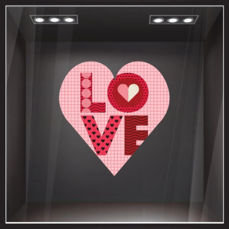 Αυτοκoλλητο Βιτρίνας LOVE HEART SHAPE