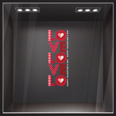 Αυτοκoλλητο Βιτρίνας LOVE PATTERN - Αγίου Βαλεντίνου