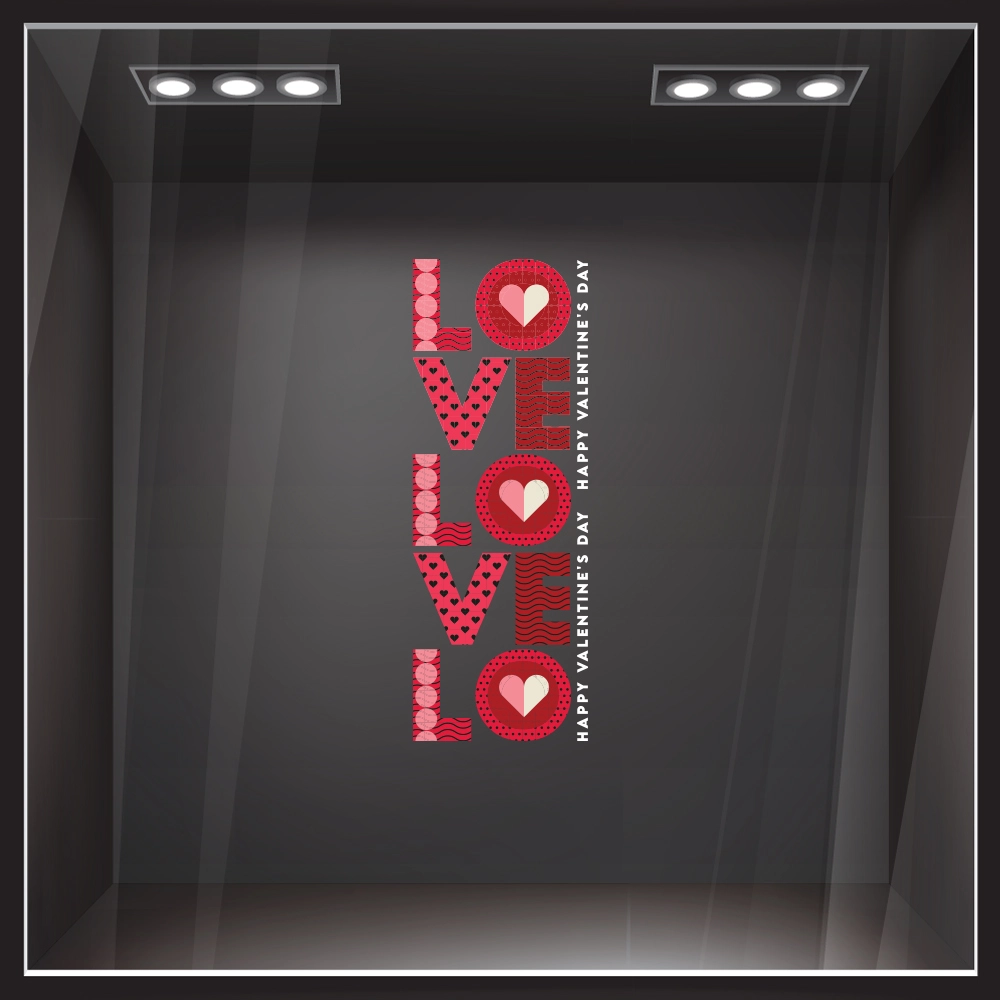Αυτοκoλλητο Βιτρίνας LOVE PATTERN