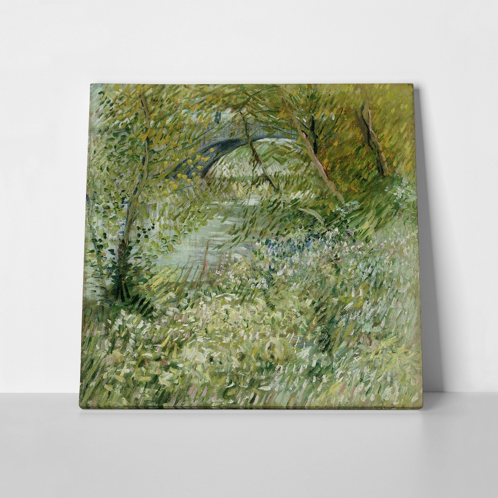 Πίνακας Τετράγωνος VAN GOGH - RIVER BANK IN SPRINGTIME