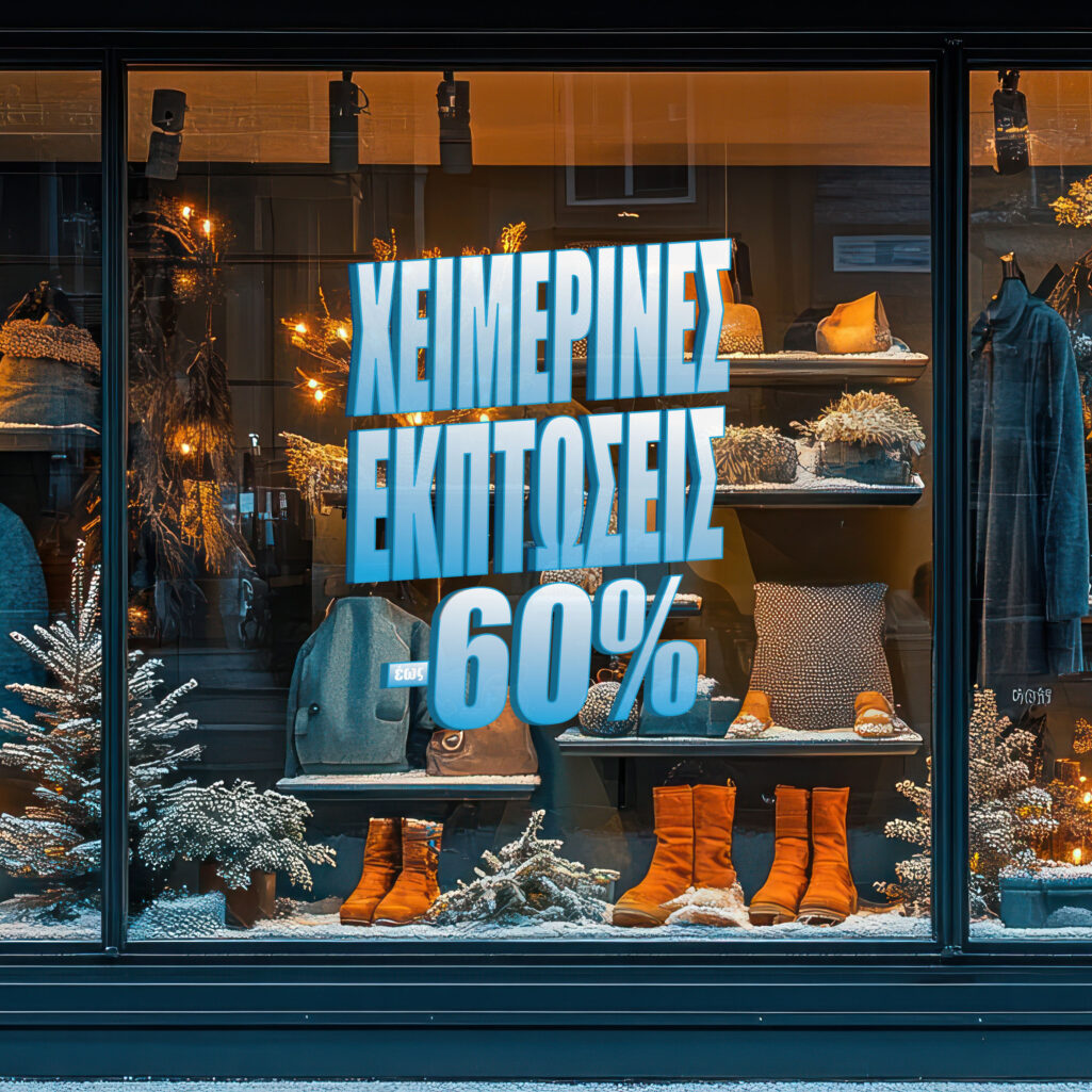Αυτοκoλλητο Εκπτωσεων WINTER SALE FROZEN TEXT GR