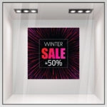 Αυτοκoλλητο Εκπτωσεων WINTER SALE RED BLACK MAGENDA
