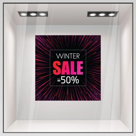 Αυτοκoλλητο Εκπτωσεων WINTER SALE RED BLACK MAGENDA - Αυτοκόλλητα εκπτώσεων