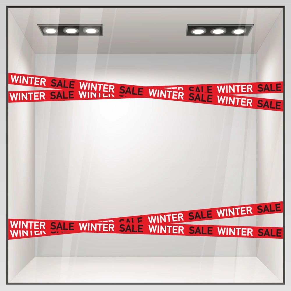 Αυτοκολλητο Εκπτωσεων WINTER SALE RIBBON