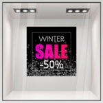 Αυτοκoλλητο Εκπτωσεων WINTER SALE SNOW BACKGROUND
