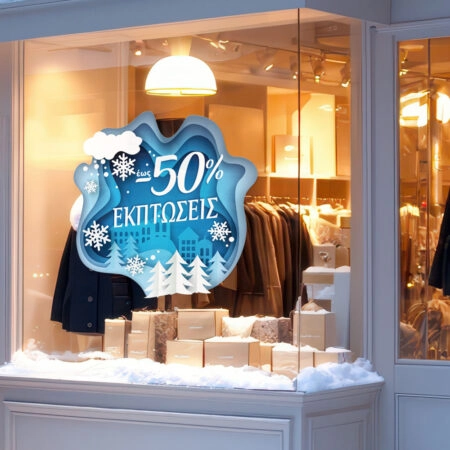 Αυτοκoλλητο Εκπτωσεων WINTER SALE SNOW GR - Αυτοκόλλητα εκπτώσεων Sticky 1