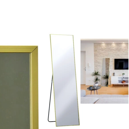 Καθρέπτης Δαπέδου Χρυσό Μέταλλο/Γυαλί 46x168cm - Καθρέπτες Sticky 1