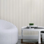 Διακοσμητικό MDF panel τοίχου με 3D πηχακια WHITE 502040 BEAT ST πλατος 11.9cm x υψος 2.75m