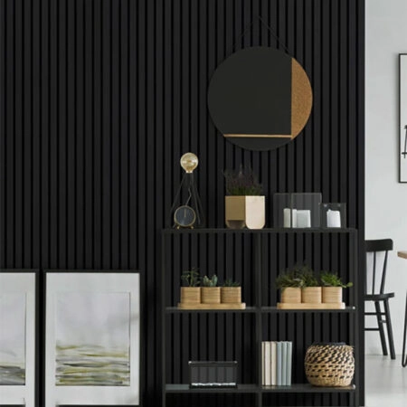 Διακοσμητικό MDF panel τοίχου με 3D πηχακια BLACK 505090 BEAT ST πλατος 11.9cm x υψος 2.75m - Πανελ τοίχου με 3D πηχάκια