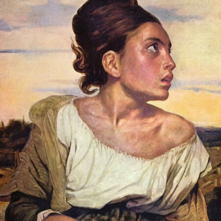 Πινακας σε καμβά DELACROIX - ORPHAN GIRL AT THE CEMETERY - Eugene Delacroix Sticky 6