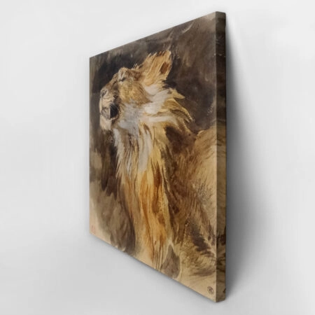 Πίνακας Τετράγωνος DELACROIX - TETE DE LION RUGISSANT - Eugene Delacroix Sticky 3