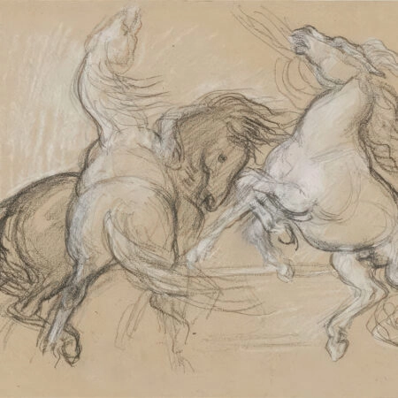 Πινακας σε καμβά DELACROIX - TROIS CHEVAUX CABRES ET AGITES - Eugene Delacroix Sticky 6