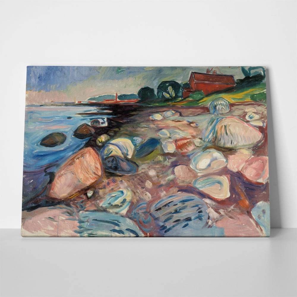 Πινακας σε καμβά EDVARD MUNCH - SHORE WITH RED HOUSE